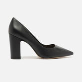 SCARPIN PRETO COURO SALTO ALTO BLOCO CITY A 10884 0001 0031 AREZZO